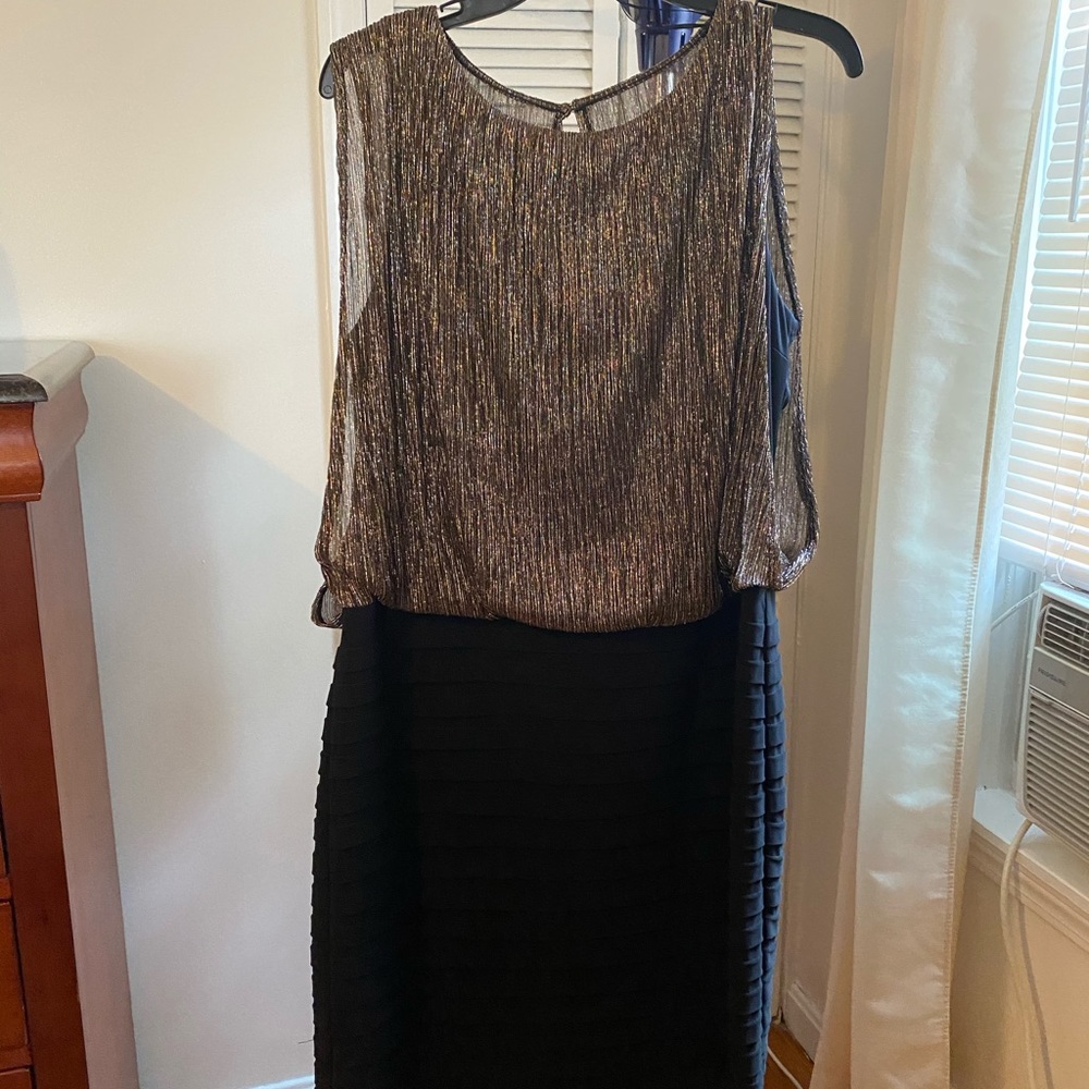 Gold and Black forms dress
